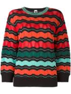 M Missoni Wavy Intarsia Jumper, Women's, Size: Medium, Red, Cotton/acrylic/polyamide/metallic Fibre