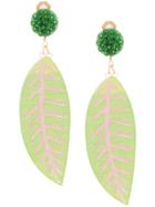 Mercedes Salazar Leaf Earring - Green