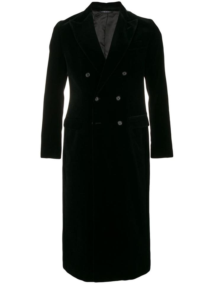 Kappa Long Double-breasted Coat - Black