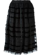 Comme Des Garçons Comme Des Garçons Contrast Panel Pleated Skirt, Women's, Size: Large, Black, Polyester/nylon
