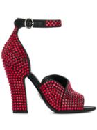 Prada Crystal-embellished 110 Sandals - Red