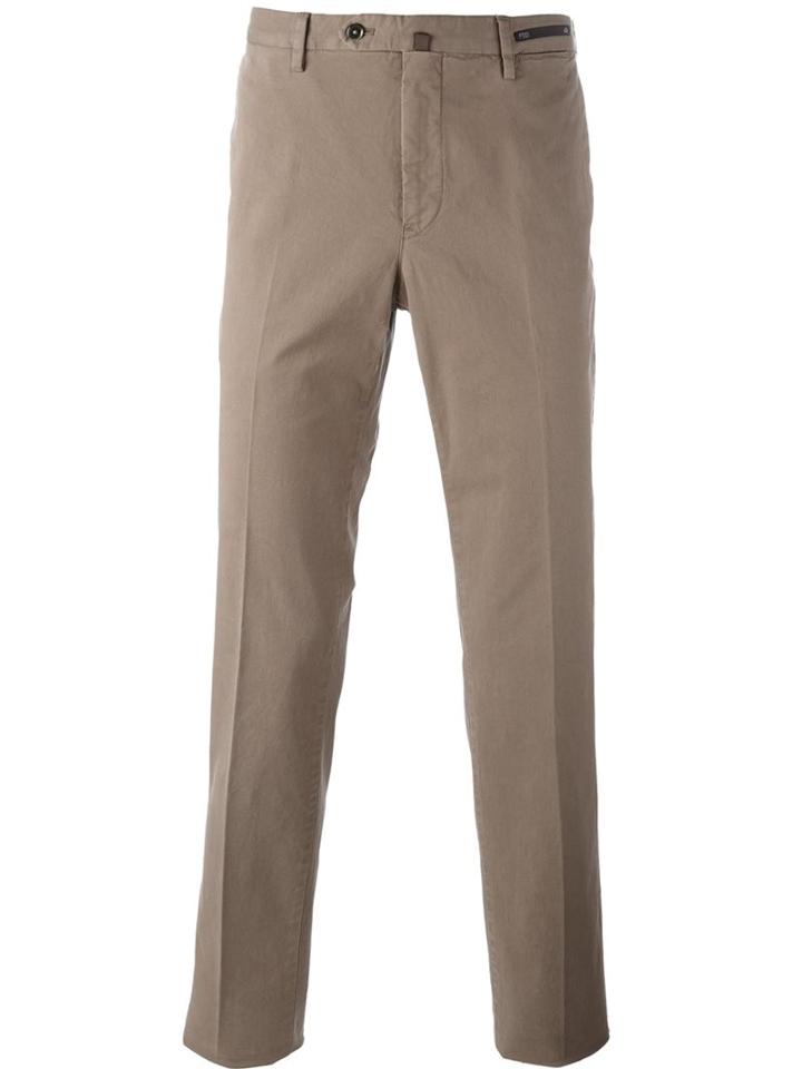 Pt01 Slim Fit Chinos, Men's, Size: 50, Nude/neutrals, Cotton/spandex/elastane