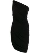 Norma Kamali Ruched Cocktail Dress - Black