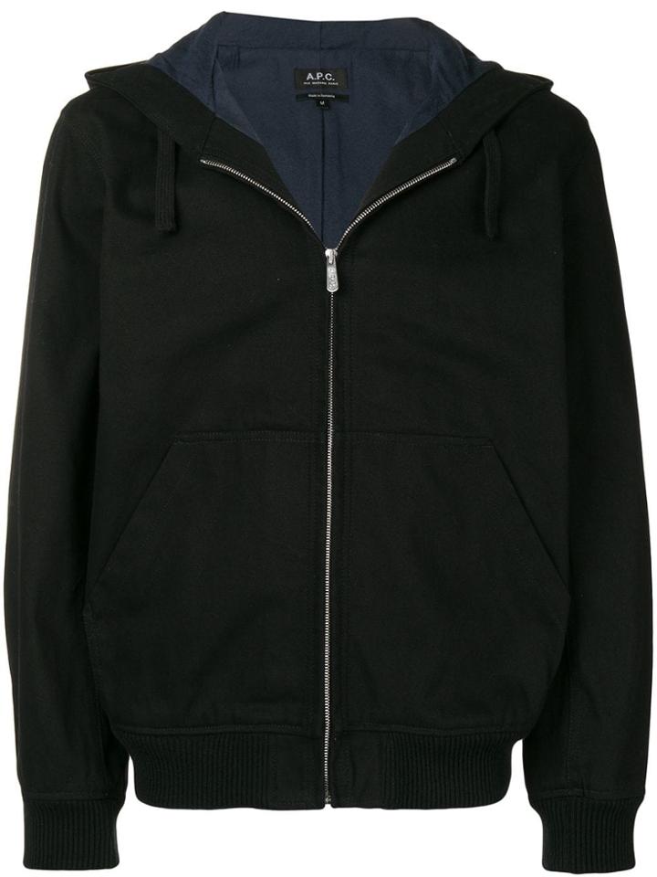 A.p.c. Hooded Zip Jacket - Black
