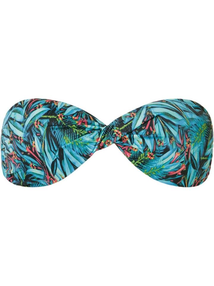 Lygia & Nanny Printed Bandeau Bikini Top, Women's, Size: 42, Blue, Polyamide/spandex/elastane