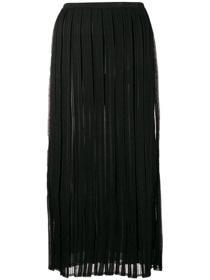 Salvatore Ferragamo Pleated Mid-length Skirt - Black
