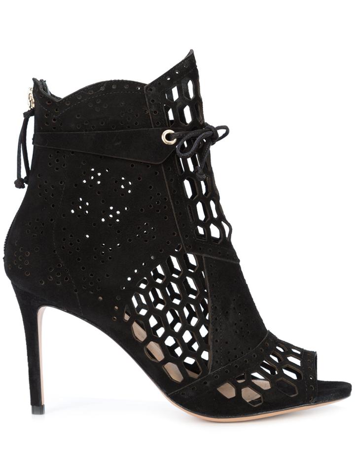 Rachel Zoe Embroidered Lace-up Boots - Black