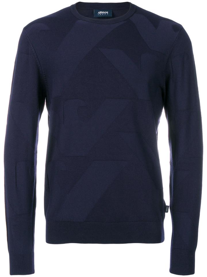 Armani Jeans Round Neck Jumper - Blue