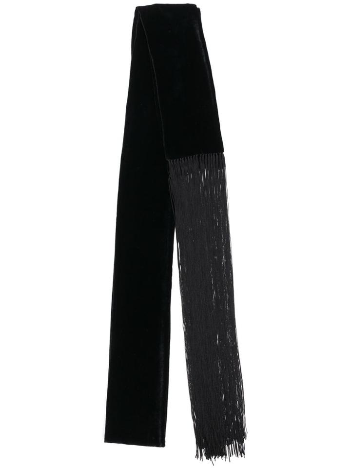 Saint Laurent Velvet Scarf - Black