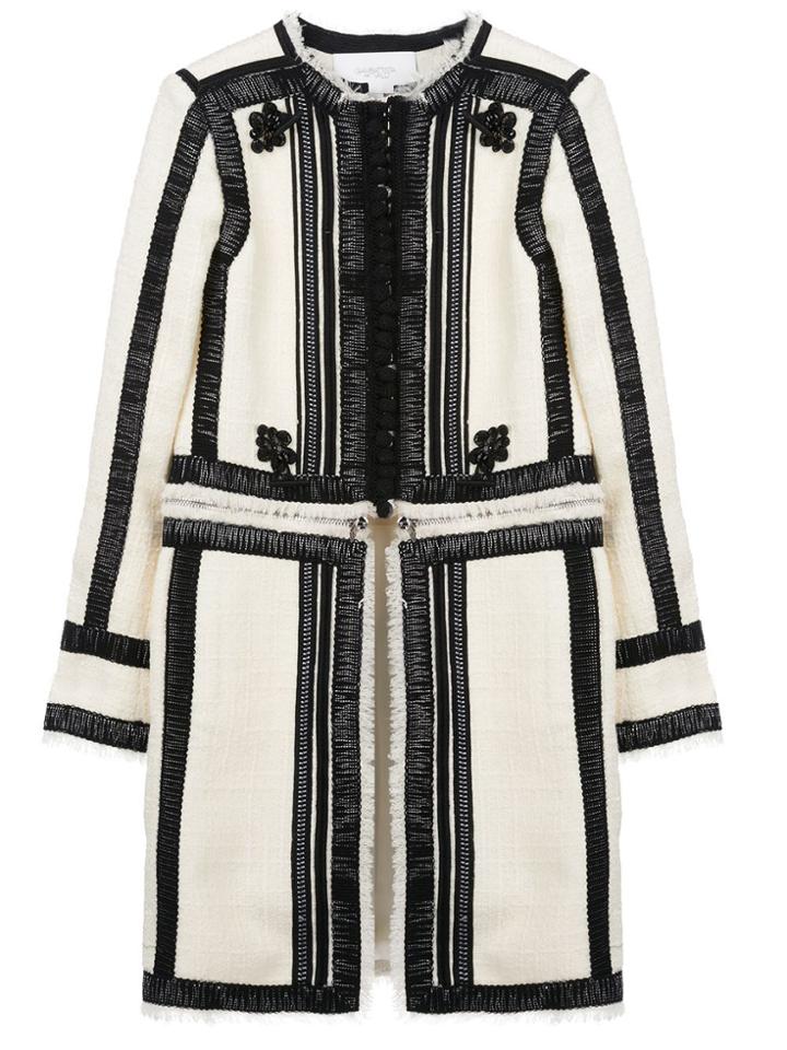 Giambattista Valli Contrasting Ribbon Trim Coat - White