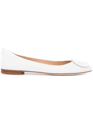 Estnation Buckled Ballerinas - White