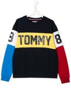 Tommy Hilfiger Junior Teen Branded Block Colour Sweatshirt - Blue