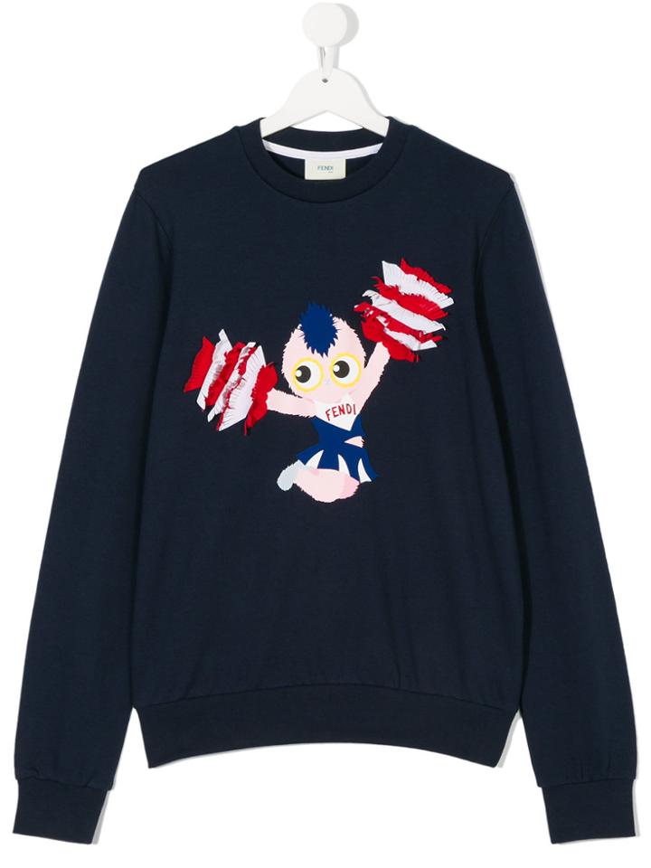 Fendi Kids Logo Print Sweatshirt - Blue
