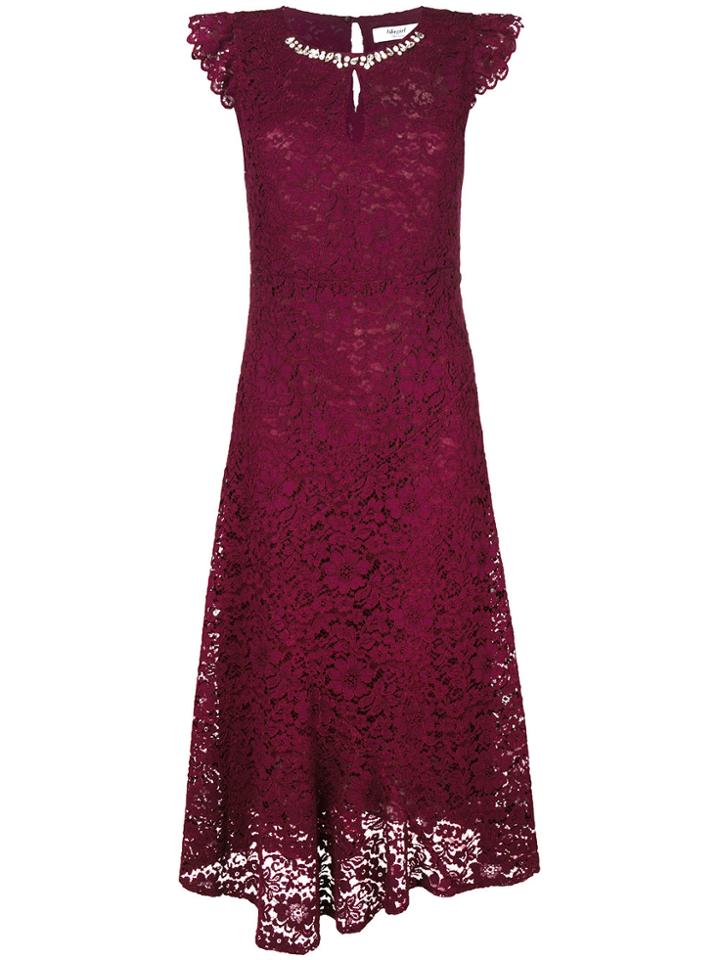 Blugirl Embellished Floral Lace Dress - Red