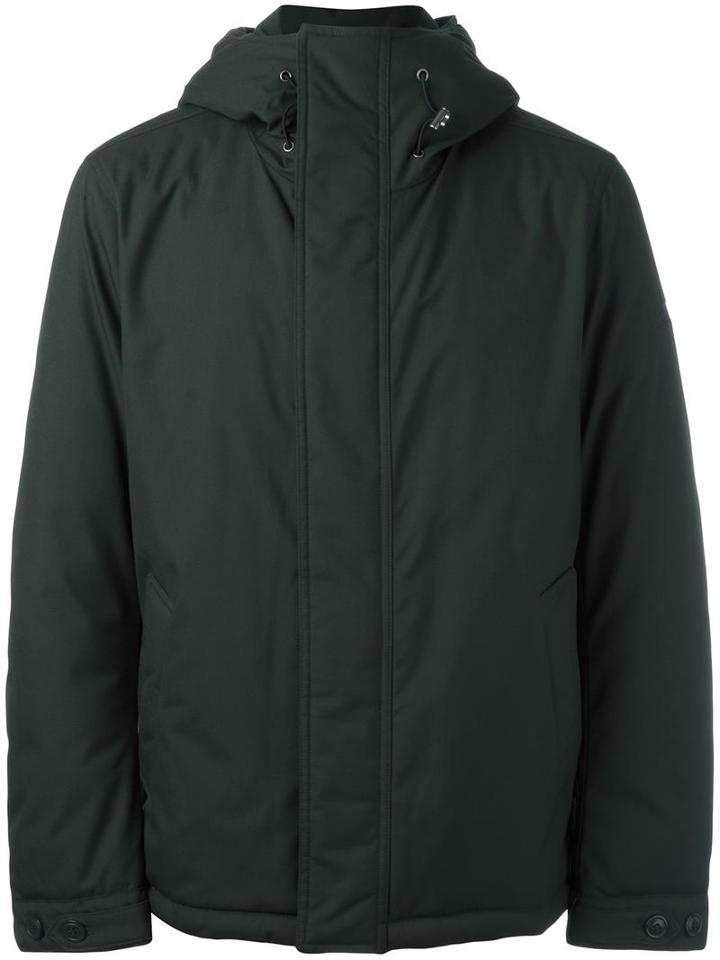 Woolrich Hooded Short Jacket, Men's, Size: Xl, Green, Feather Down/polyamide/polyester/viscose