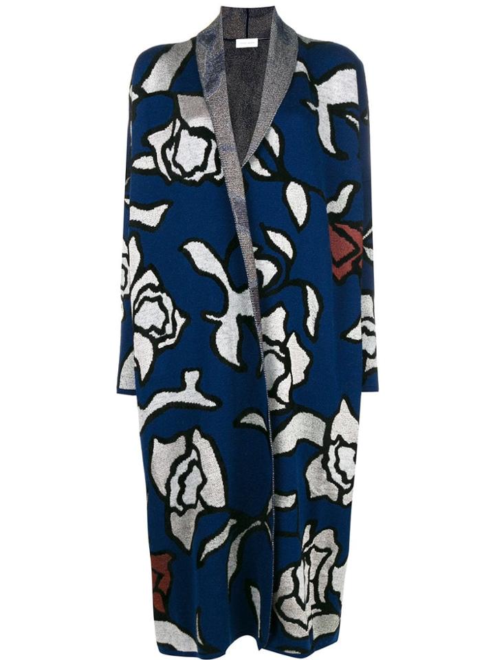 Christian Wijnants Kavia Floral Cardi-coat - Blue