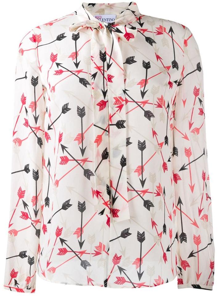 Red Valentino Arrow Print Silk Shirt - Neutrals