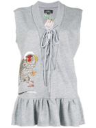 Katya Dobryakova Monkey Embroidered Blouse - Grey