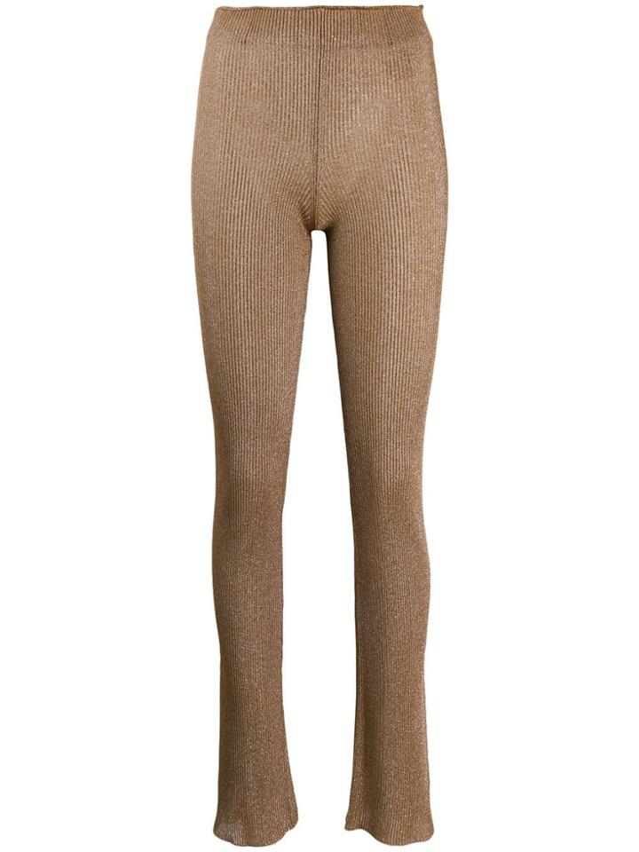 Acne Studios Metallic Knitted Trousers - Gold