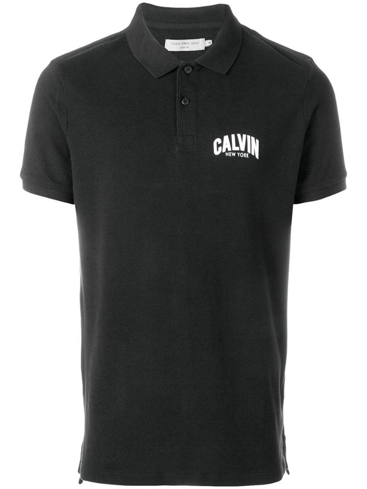 Calvin Klein Jeans Front Logo Polo Shirt - Black