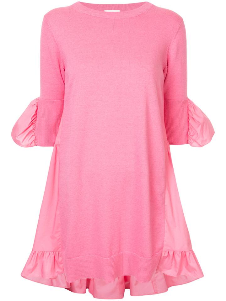 Goen.j Knit And Poplin Mini Dress - Pink & Purple
