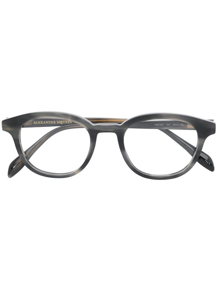 Alexander Mcqueen Eyewea Round Glasses - Grey