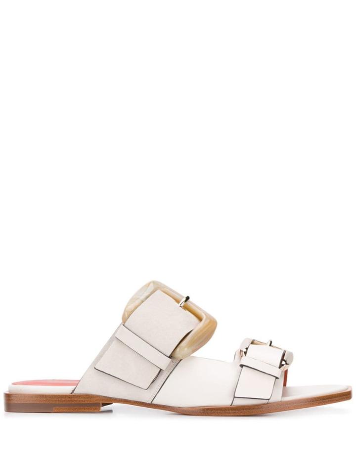 Santoni Double Buckle Sandals - Neutrals