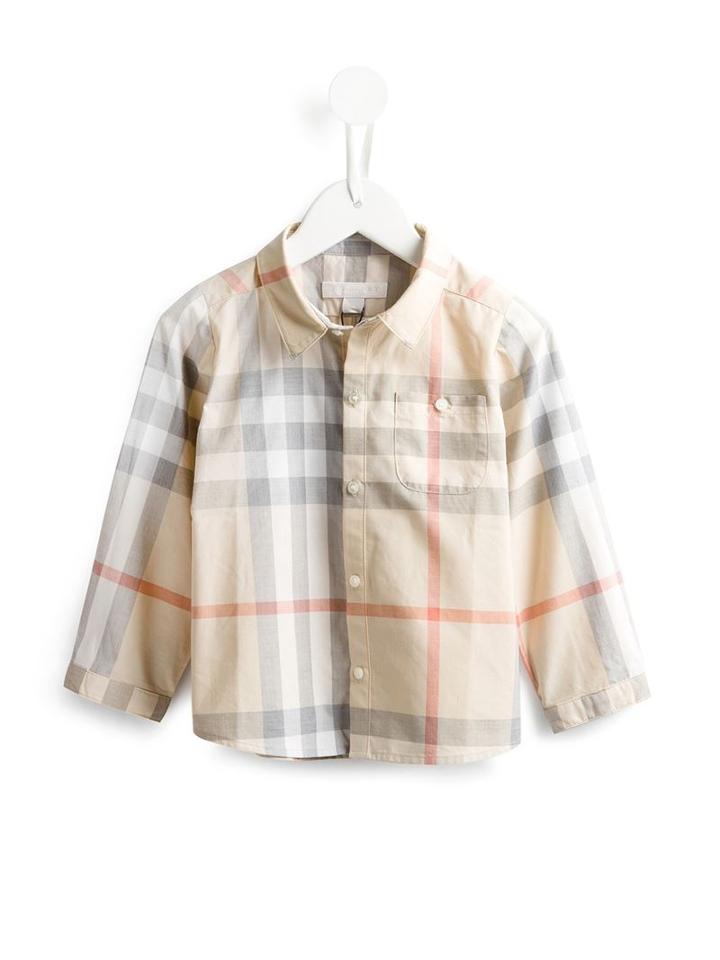 Burberry Kids House Check Shirt, Toddler Boy's, Size: 24 Mth, Nude/neutrals