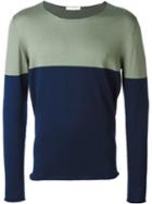 Société Anonyme Colour Block Jumper, Men's, Size: Large, Green, Cotton