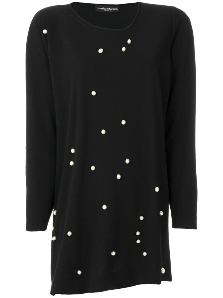 Maria Calderara Pearl Embellished Blouse - Black