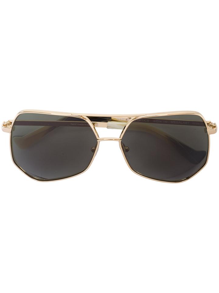 Grey Ant Green Hexagon Aviator Sunglasses - Metallic