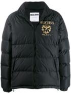 Moschino Logo Print Padded Jacket - Black