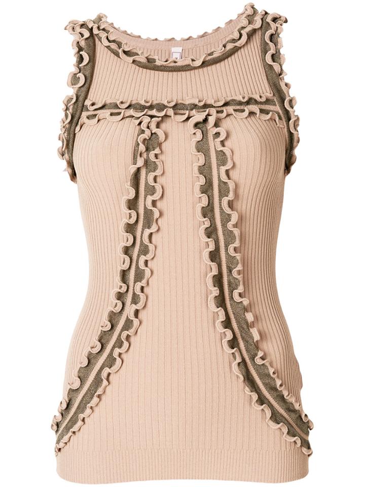 Antonio Marras Ruffle Detail Tank Top - Nude & Neutrals