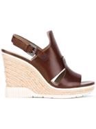 Calvin Klein Cog Wedge Sandals - Brown