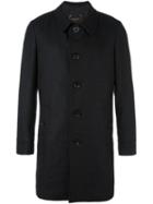 Paltò Single Breasted Coat, Men's, Size: 50, Black, Cotton/nylon/wool
