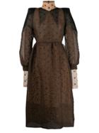 Fendi Double-layered Cloqué Dress - Brown