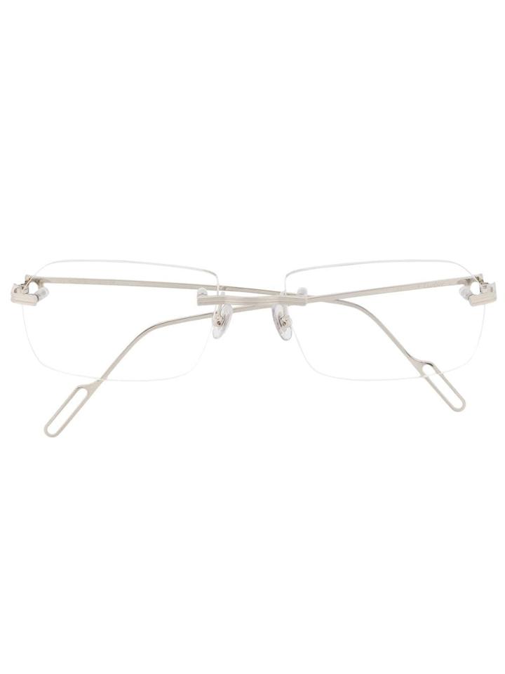 Cartier Rimless Rectangular Glasses - Silver