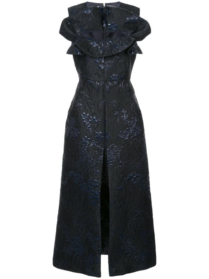 Delpozo Jacquard Dress With Frills - Black
