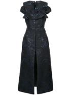 Delpozo Jacquard Dress With Frills - Black