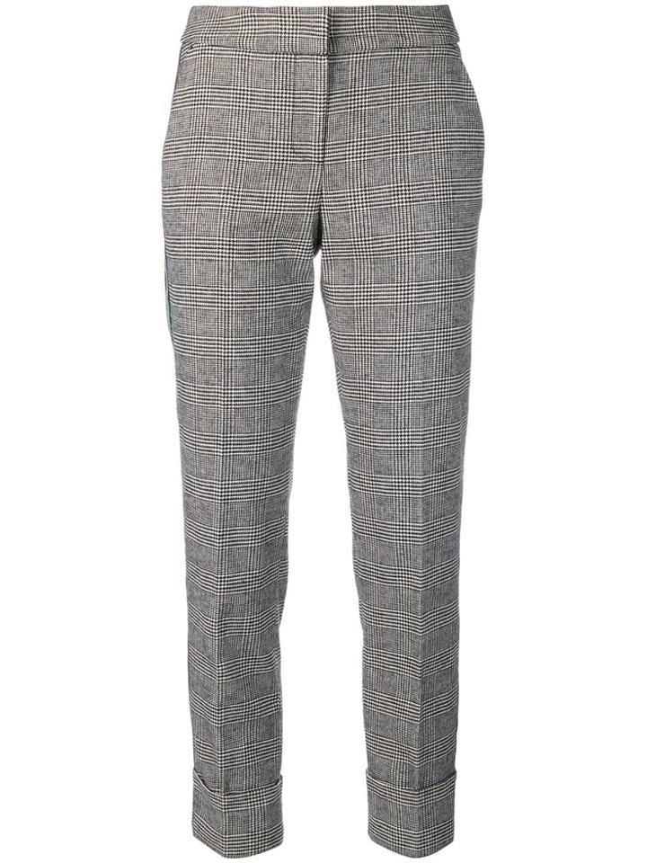 Ki6 Check Skinny Trousers - Black