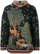 Alberta Ferretti Embroidered Oversized Sweater - Black