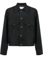 Song For The Mute Classic Shirt Jacket, Men's, Size: 48, Black, Cotton/linen/flax/nylon/wool