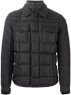 Moncler 'ribera' Padded Jacket, Men's, Size: 2, Grey, Calf Leather/feather Down/polyamide/wool