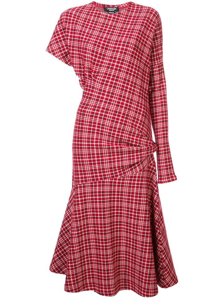 Calvin Klein 205w39nyc Asymmetric Plaid Dress - Red