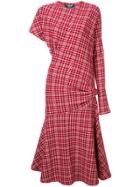 Calvin Klein 205w39nyc Asymmetric Plaid Dress - Red