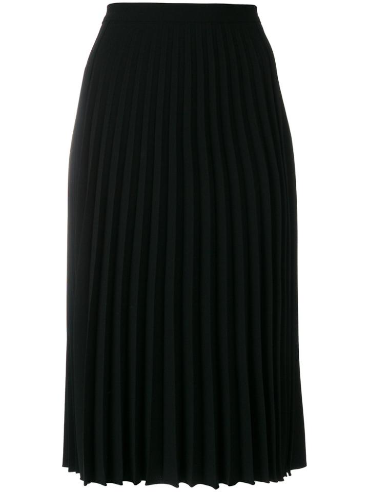 Red Valentino Pleated Midi Skirt - Black