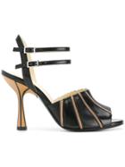 Marni Contrast Stripe Sandals - Black