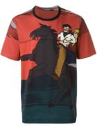 Dolce & Gabbana Western Print T-shirt, Men's, Size: 44, Red, Cotton