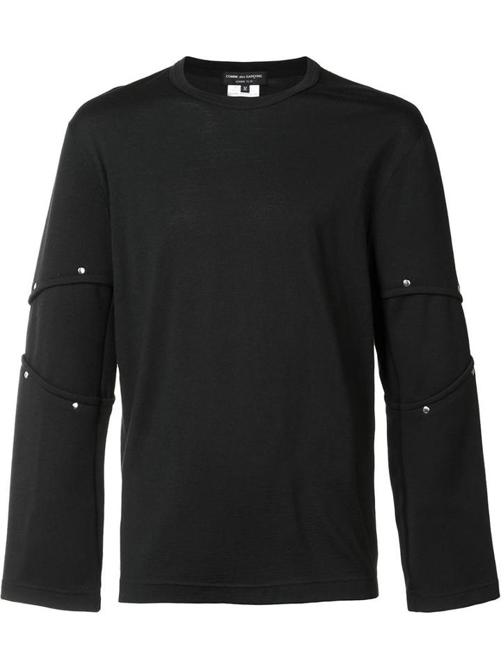 Comme Des Garçons Homme Plus Ribbed Detailing T-shirt, Men's, Size: Large, Black, Wool