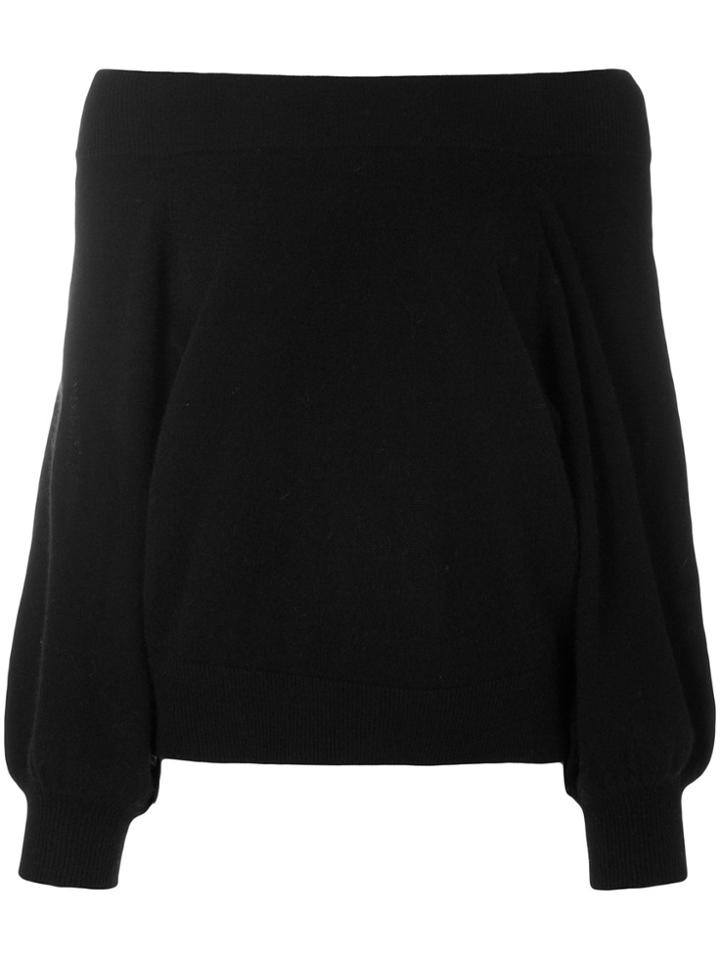 Rta Off Shoulder Bell Sleeve Sweater - Black